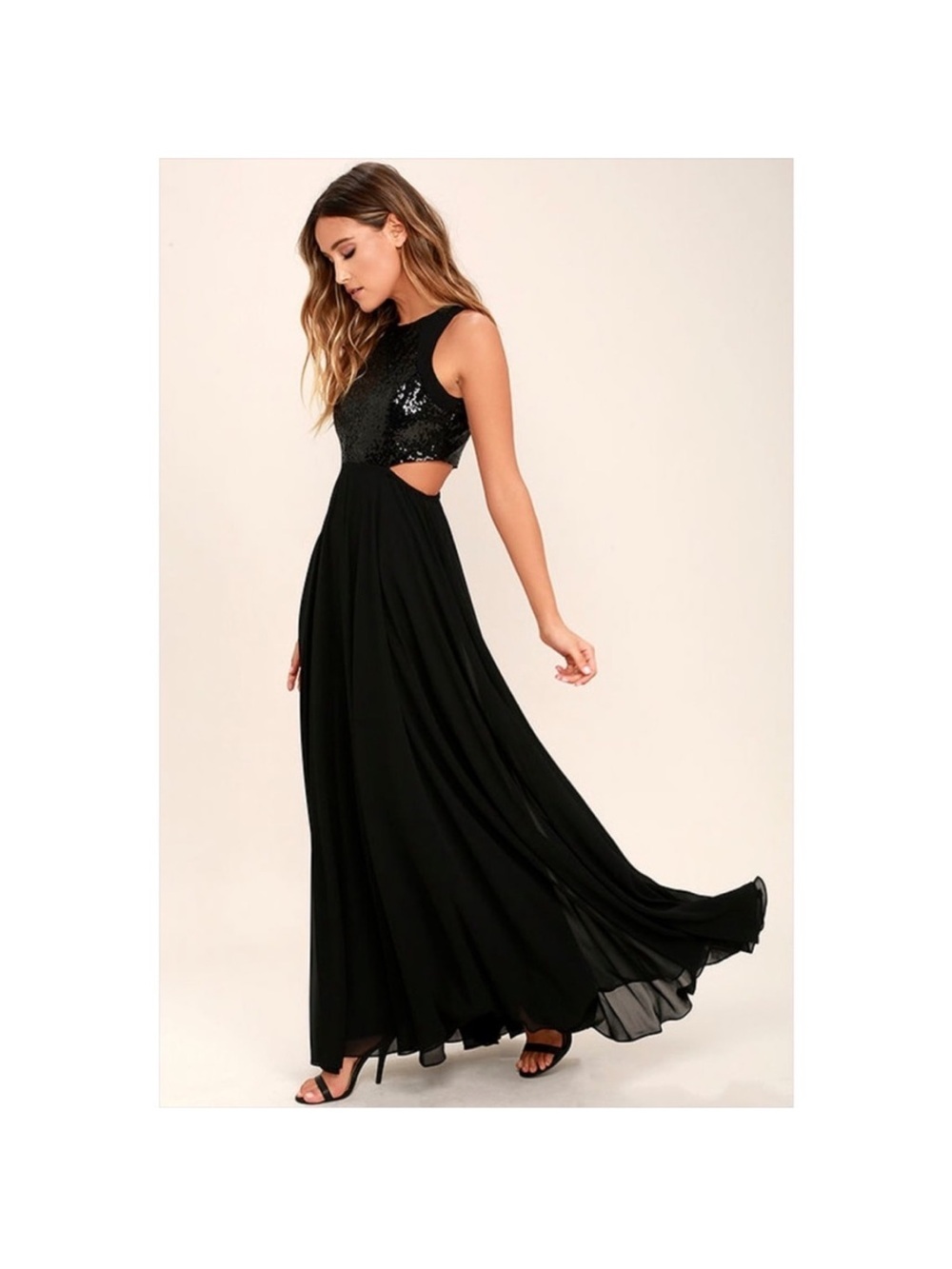 Lulu's Black Sequin Dress